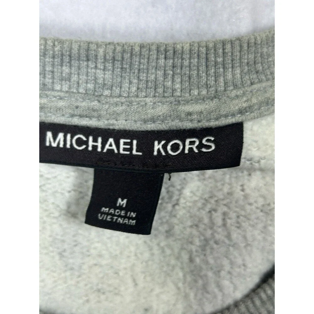 Michael Kors Women’s Gray Logo Print Crewneck Sweatshirt Pullover Size M